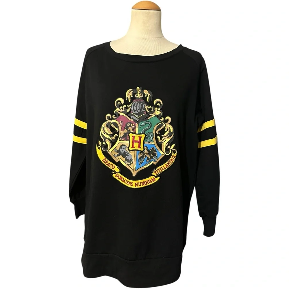 Harry Potter Draco Hogwarts Crest Sweatshirt Black Small